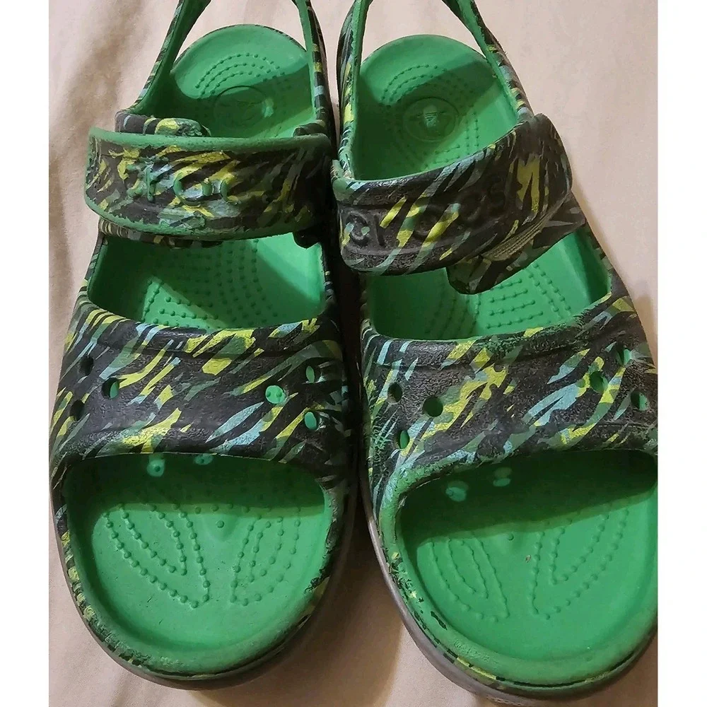 Crocs Kids Fun Lab Crocband II Green Sandal Size J 3